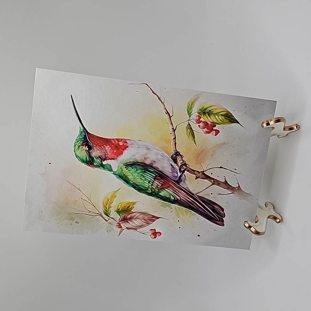 4x6‎ Hummingbird Watercolor Oil Painting Art Print - Picture 4 of 4